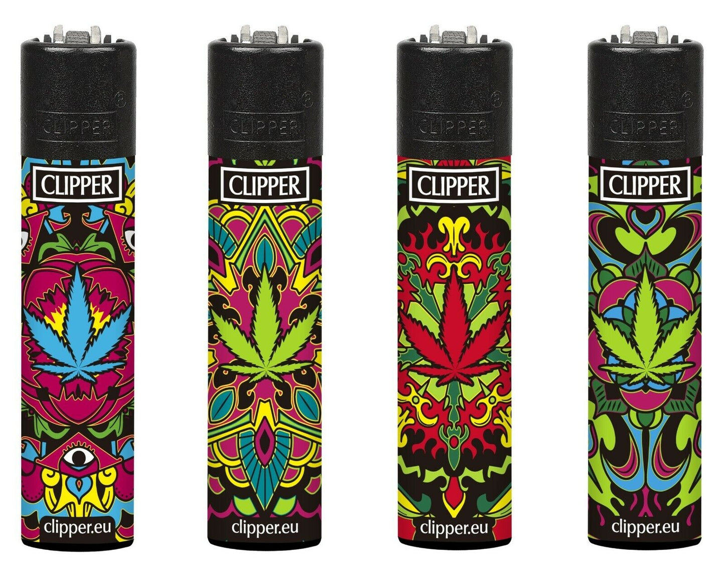 4 x Mandala Weed Clipper Lighters 420 Cool Funny Clippers Rare Psychedelic Gas
