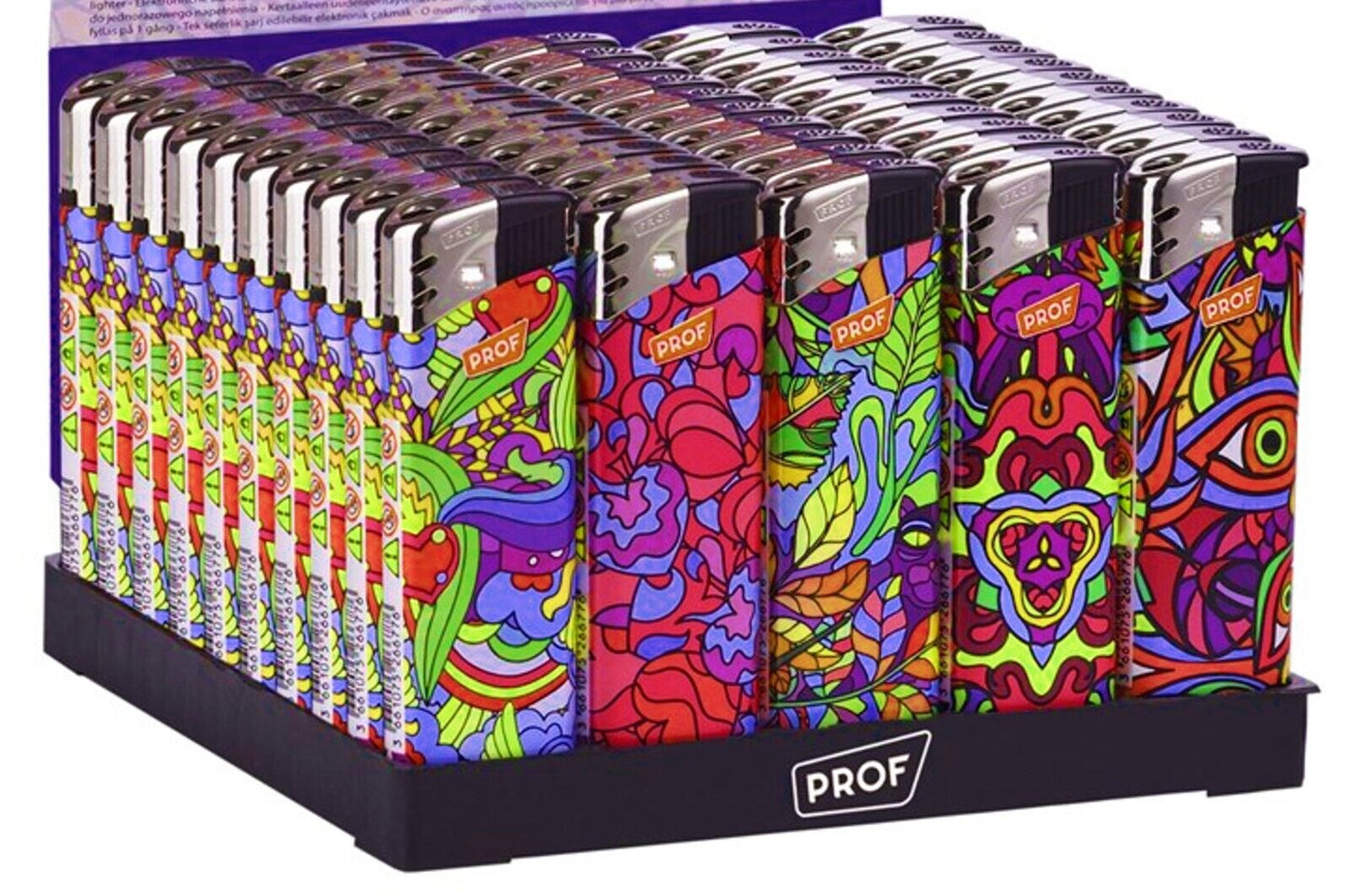 5 x RARE Psychedelic Hippie PROF Lighters 420 Cool Funny Lighter Gas Clipper