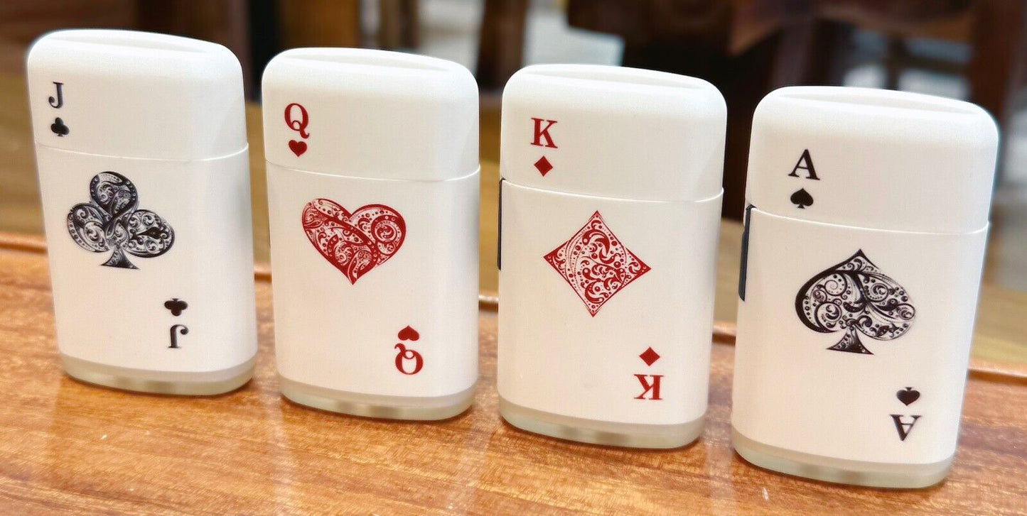 Playing Cards RARE Windproof Jet Flame Lighters Prof Poker Zippo Cool Clippers