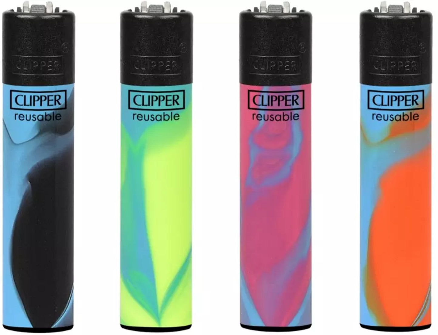 4 x Nebula Pattern Colourful Clipper Lighters Rare Funny Cool Clippers Lighter