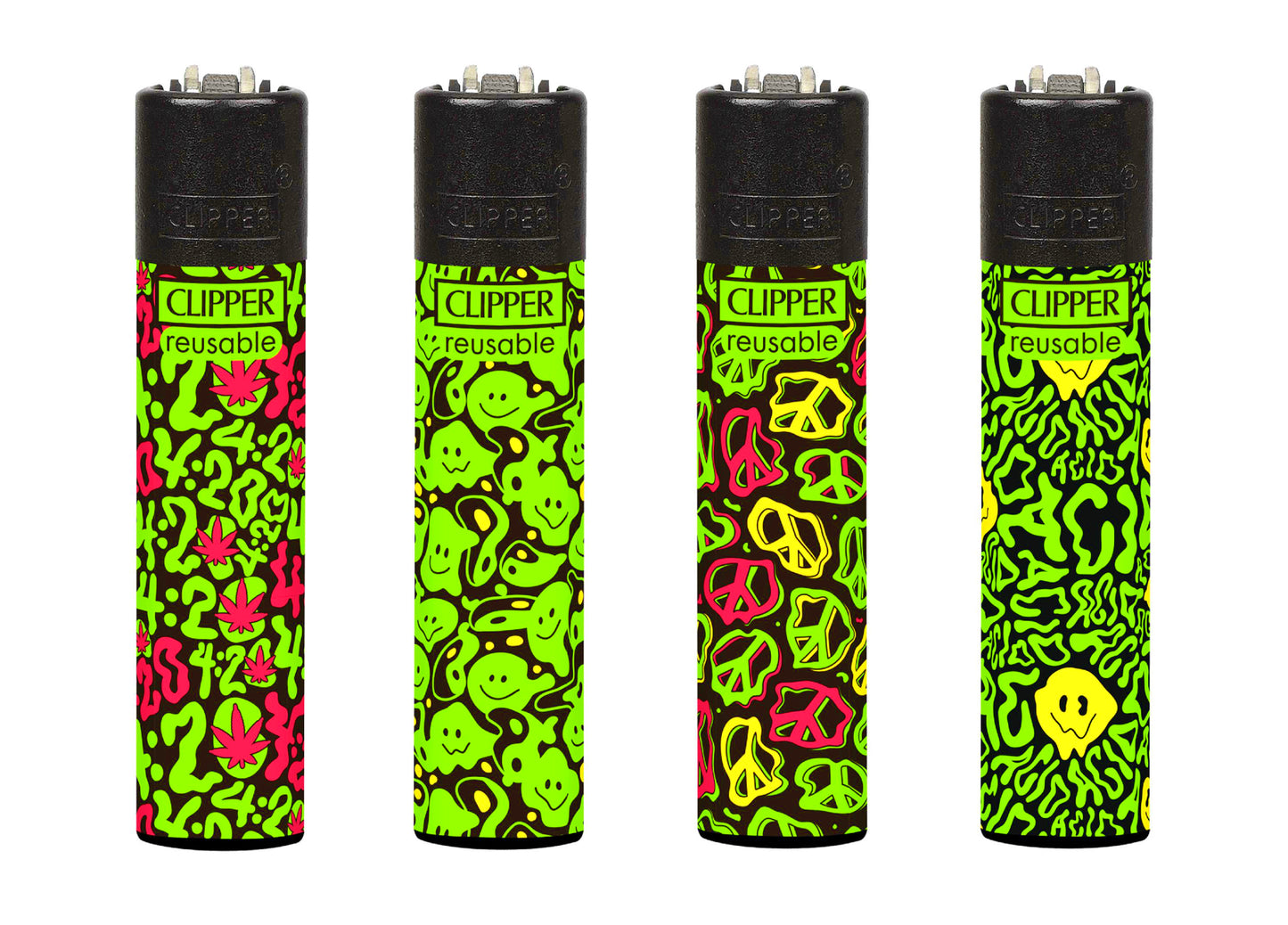 Acid Pattern RARE Clipper Lighters Funny Cool Clippers Lighter Colourful Gas