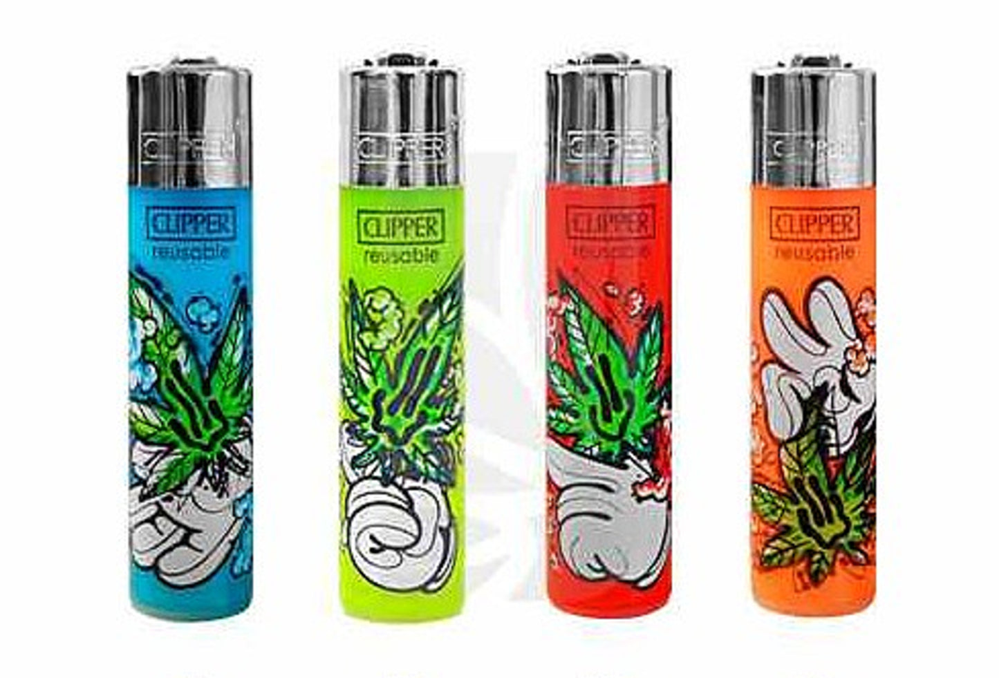 Cartoon Hands Weed RARE Full Set Clipper Lighters 420 Cool Clippers Funny Gas