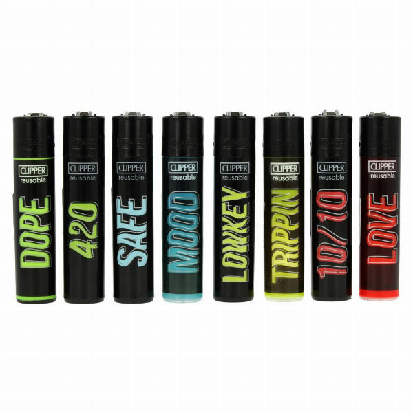 Funny Words RARE Full Set Clipper Lighters 420 Cool Clippers Funny Lighter Gas