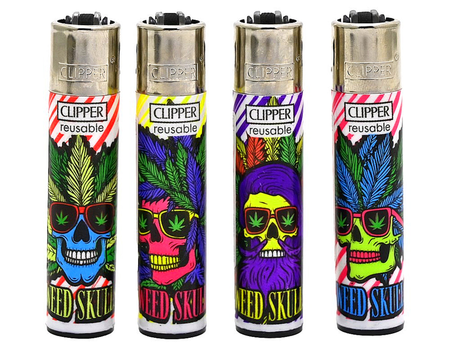 Weed Skulls Clipper Lighters Rare Cool Clippers Funny Colourful Gas Refillable