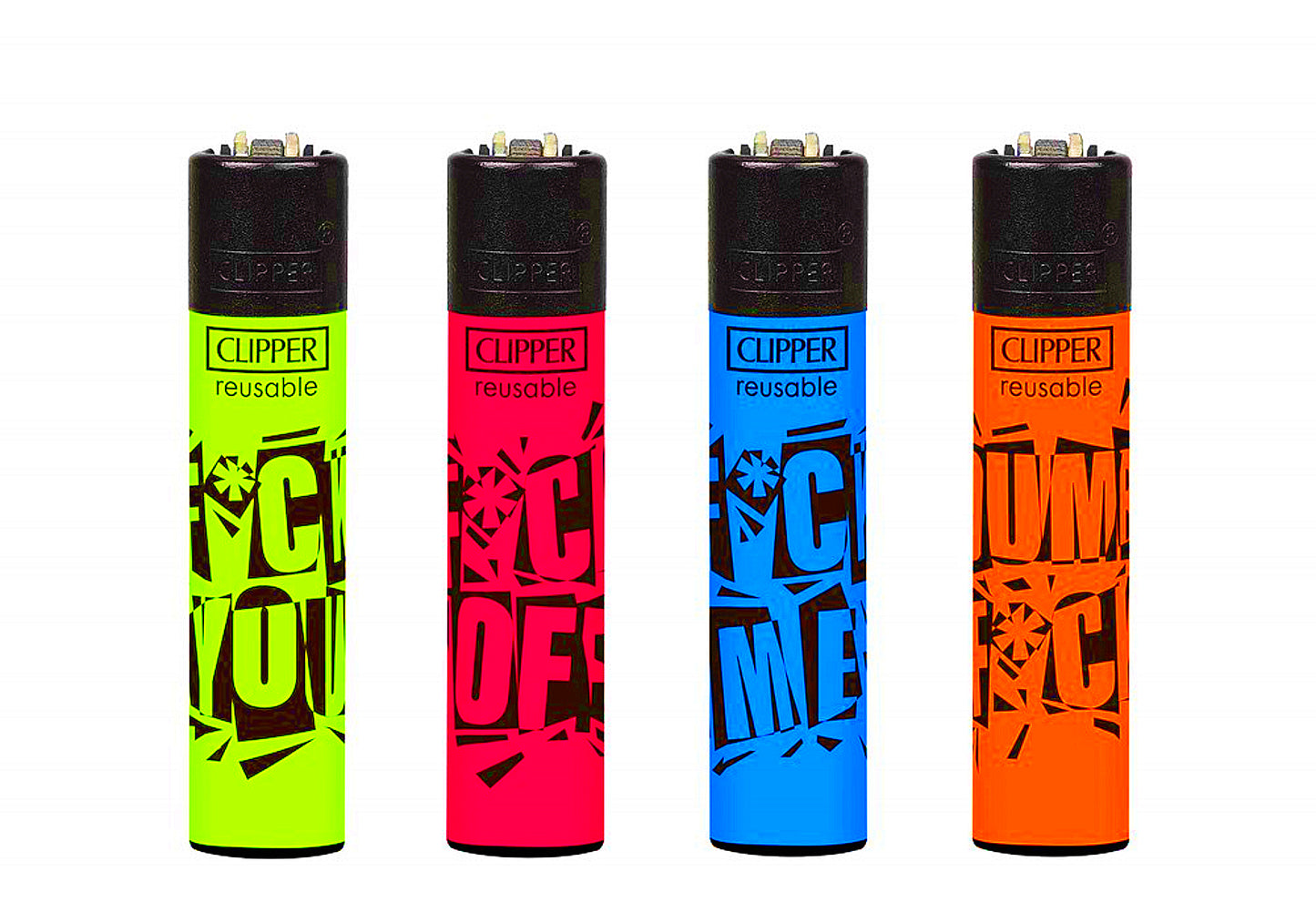 F**K Clipper Lighters Rare Funny 420 Clippers Lighter Gas Refillable Colourful