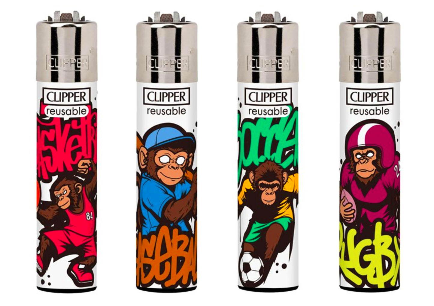 RARE Athlete Chimps Clipper Lighters 420 Animals Funny Cool Clippers Monkey Gas