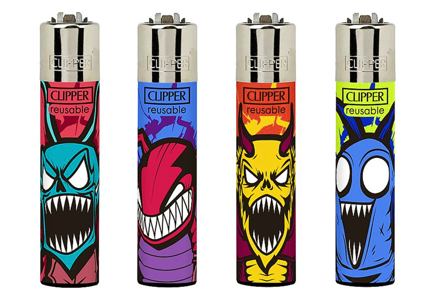 Monsters Rare Clipper Lighters Funny Cool Clippers Lighter 420 Gas Refillable