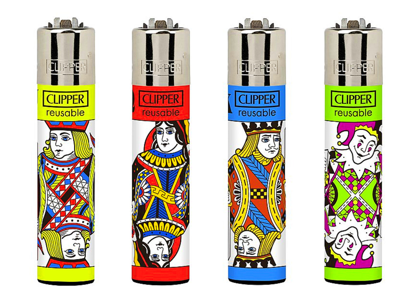 Poker Royalty Colourful RARE Clipper Lighters Funny Cool Clippers Lighter Gas