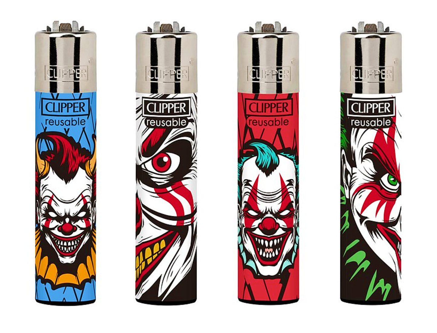 RARE Killer Clowns Clipper Lighters Funny Cool Clippers Lighter Gas Refillable
