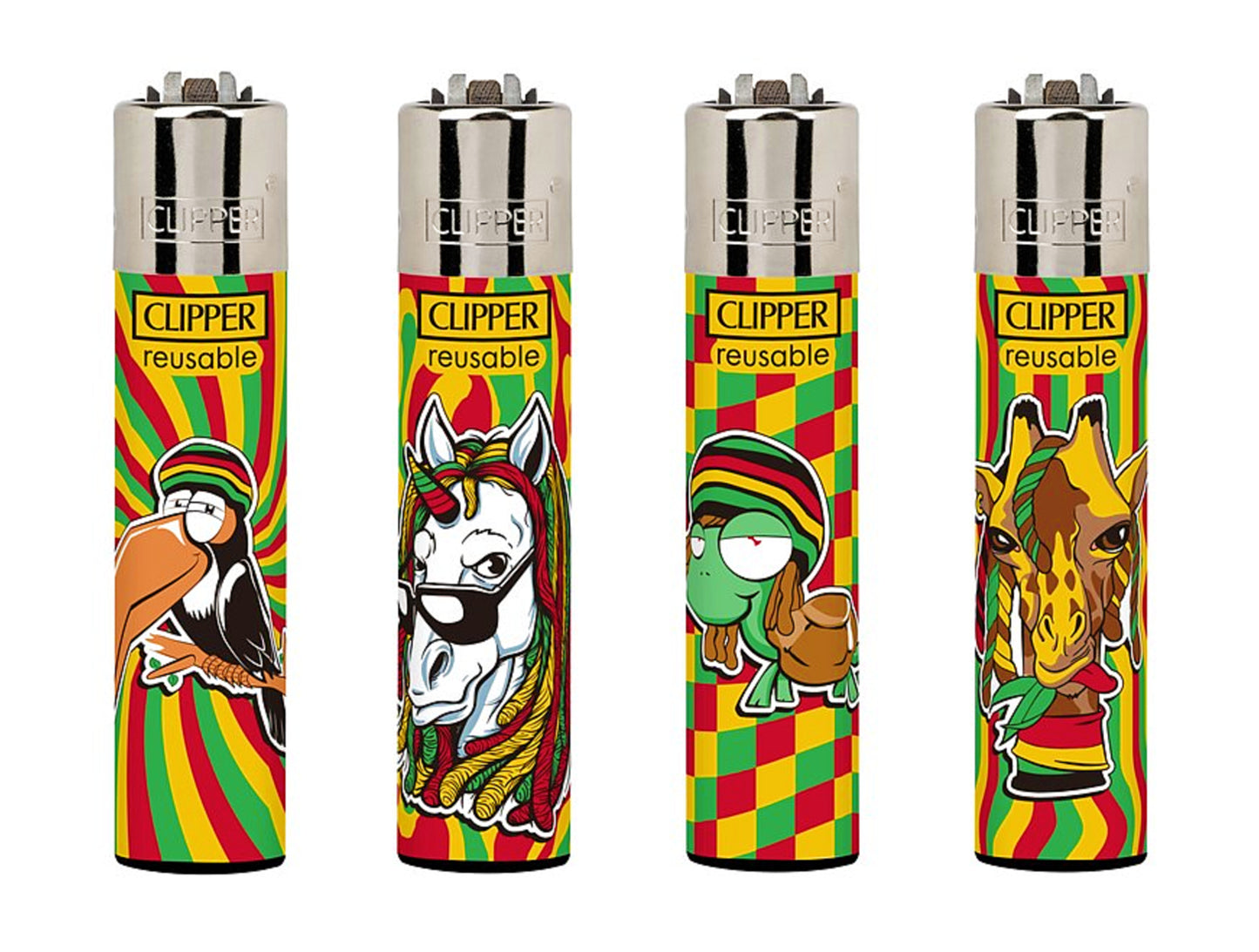 Rasta Animals RARE Clipper Lighters Funny 420 Cool Clippers Lighter Colourful