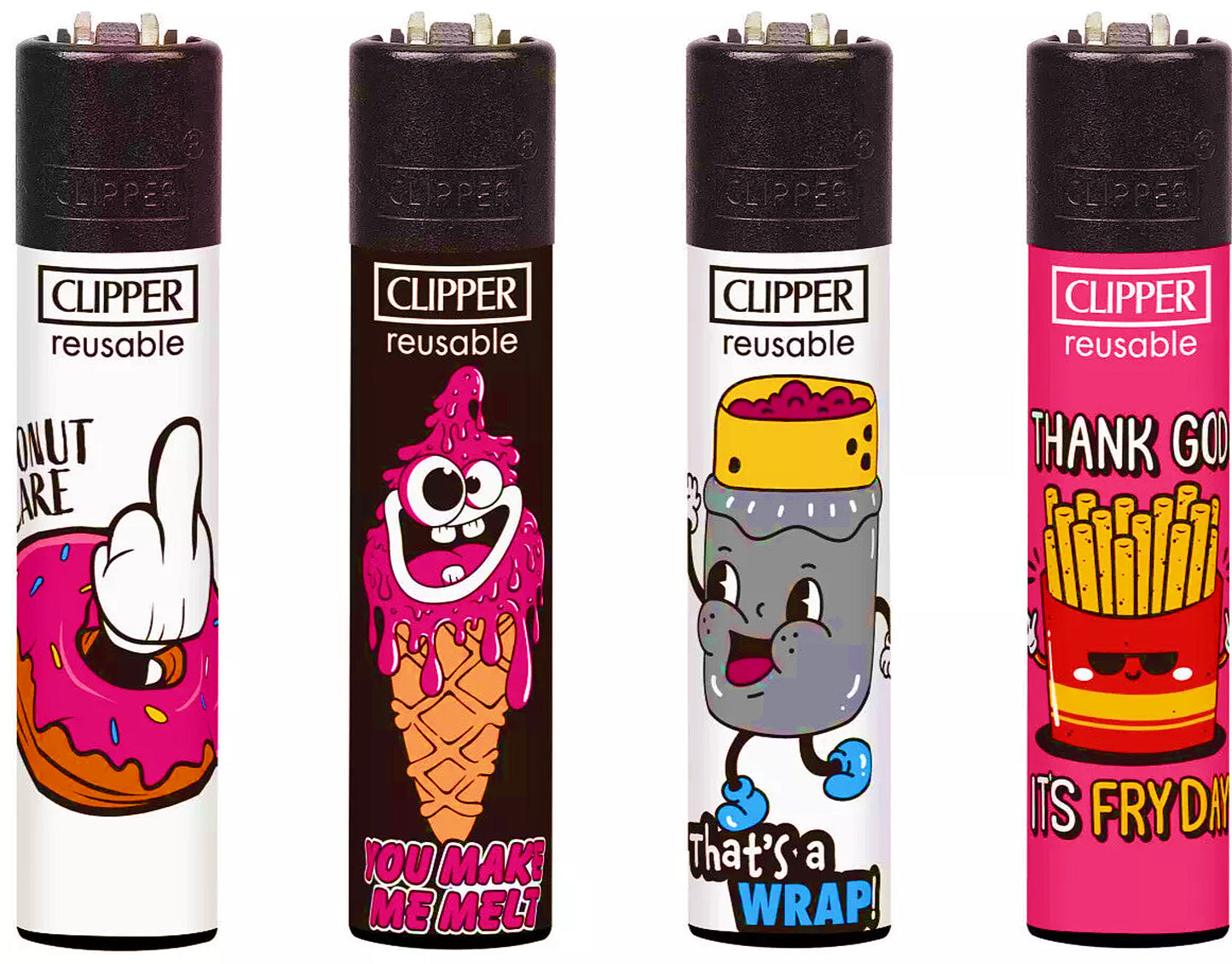 Cool Food RARE Clipper Lighters Funny Cool Clippers Lighter 420 Colourful Gas