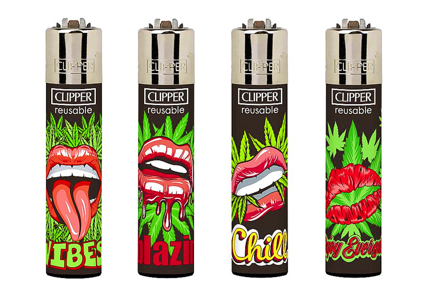 Blazing Lips RARE Clipper Lighters Funny Cool Clippers Lighter Colourful Gas 420