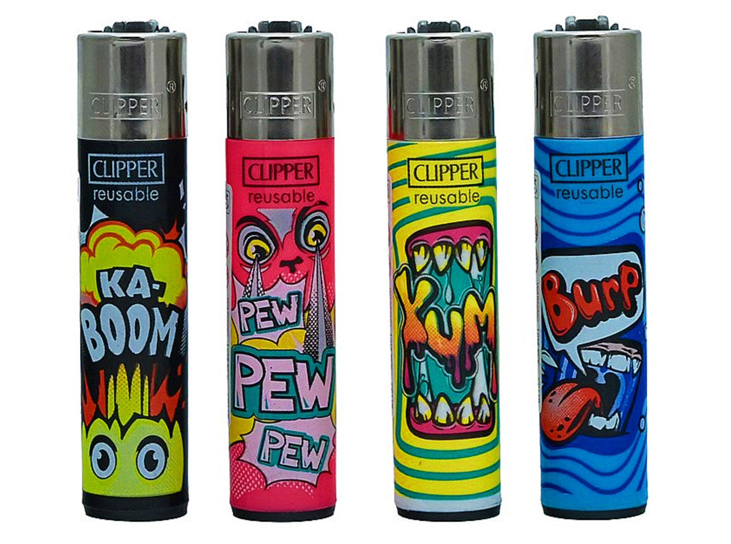 Onomatopoeia RARE Clipper Lighters Funny Cool Clippers Lighter Refillable Gas