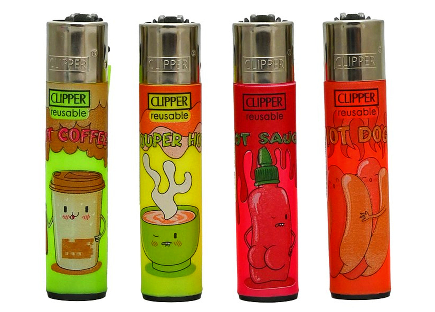 Hot Food RARE Clipper Lighters Funny Cool Clippers Lighter Gas Refillable 420
