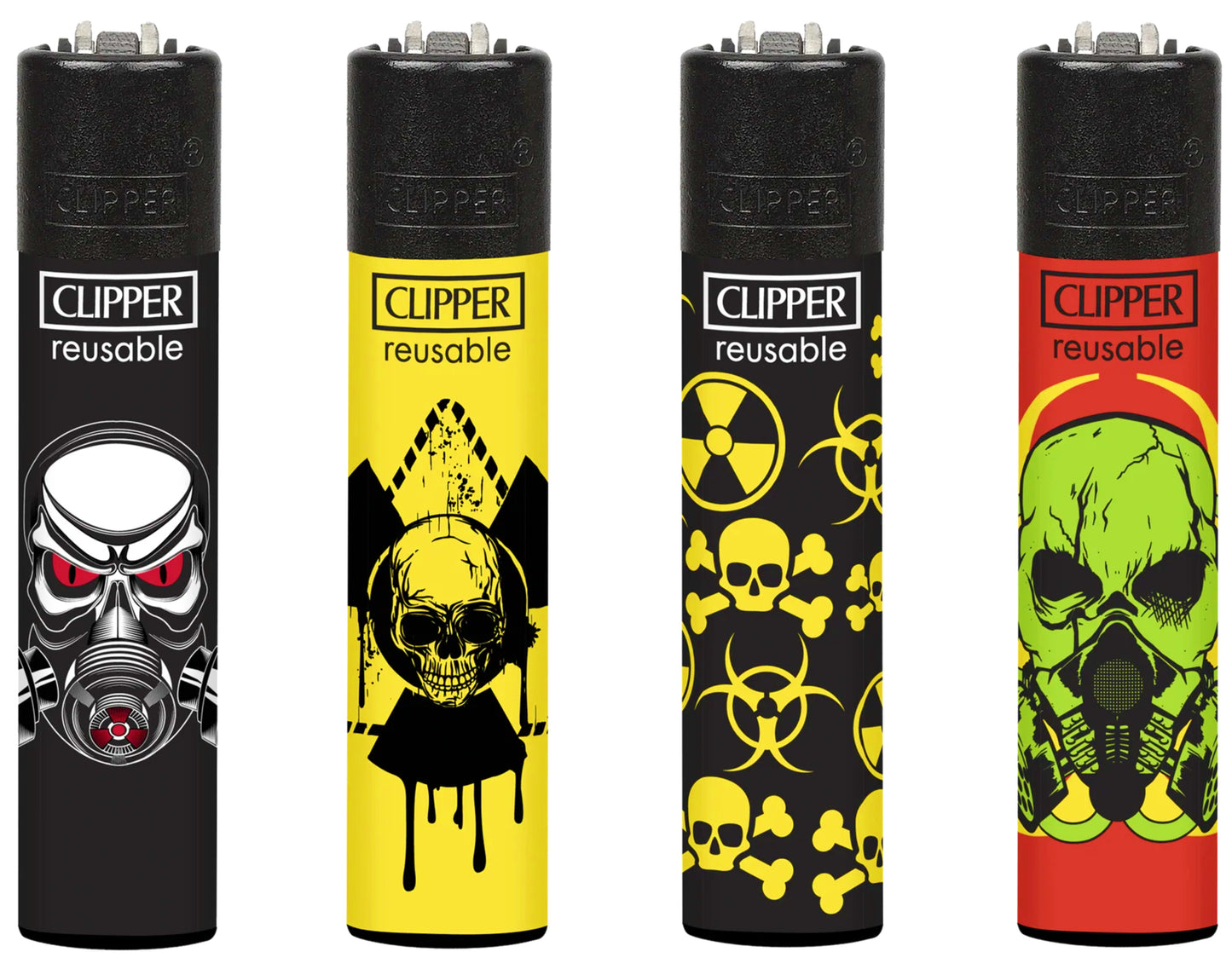 RARE Radioactive Skulls Clipper Lighters Funny Cool Clippers Lighter Gas 420