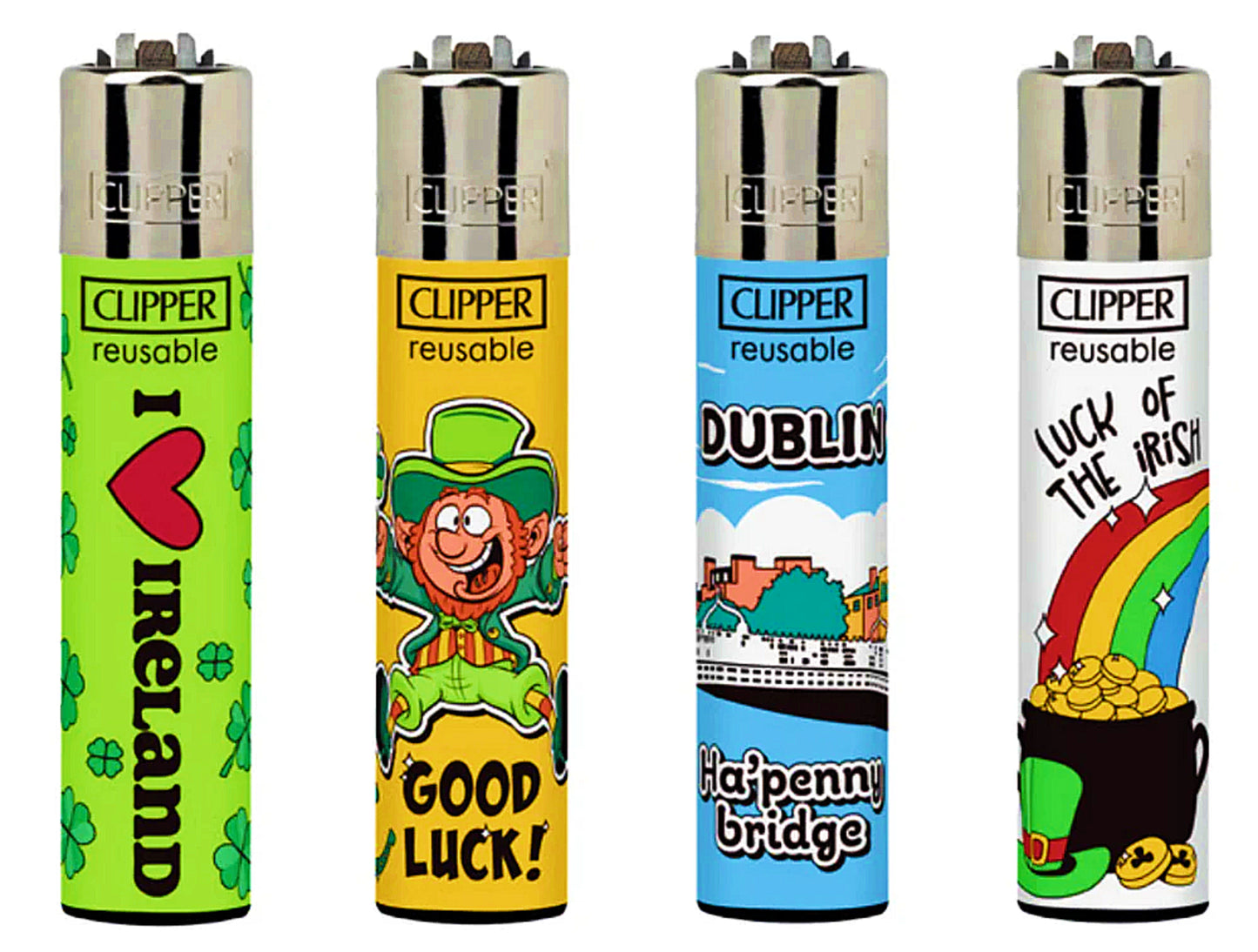 Ireland Clipper Lighters Funny Cool Rare Clippers Irish Leprechaun Dublin Gas