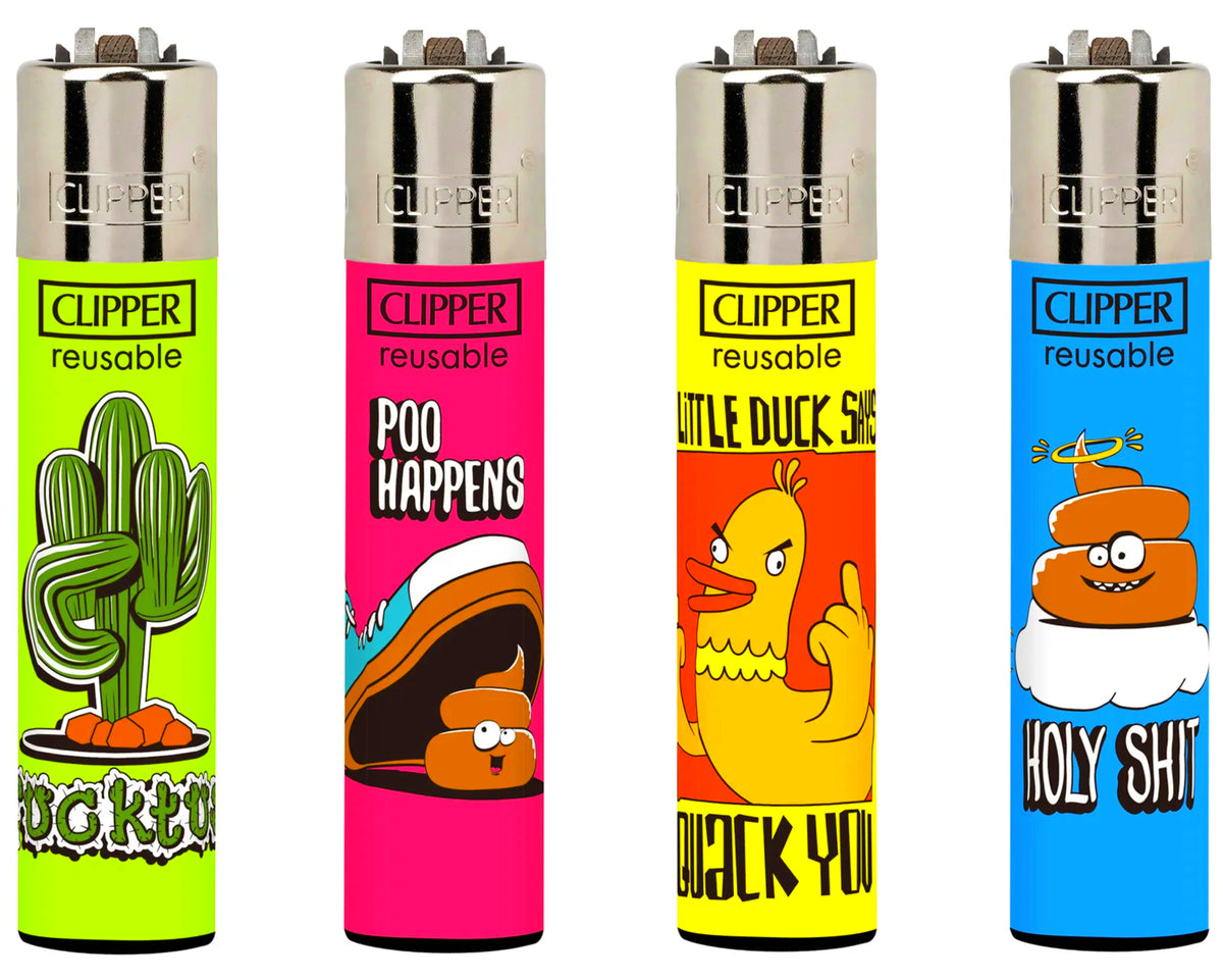 RARE Funny Clipper Lighters Cool Clippers Lighter Emojis Colourful 420 Gas