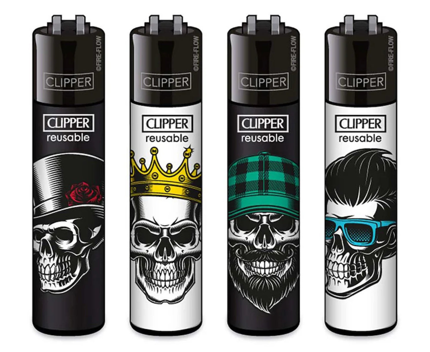 Dressed Up Skulls RARE Clipper Lighters Funny Cool Clippers Unique Gas 420 Crown