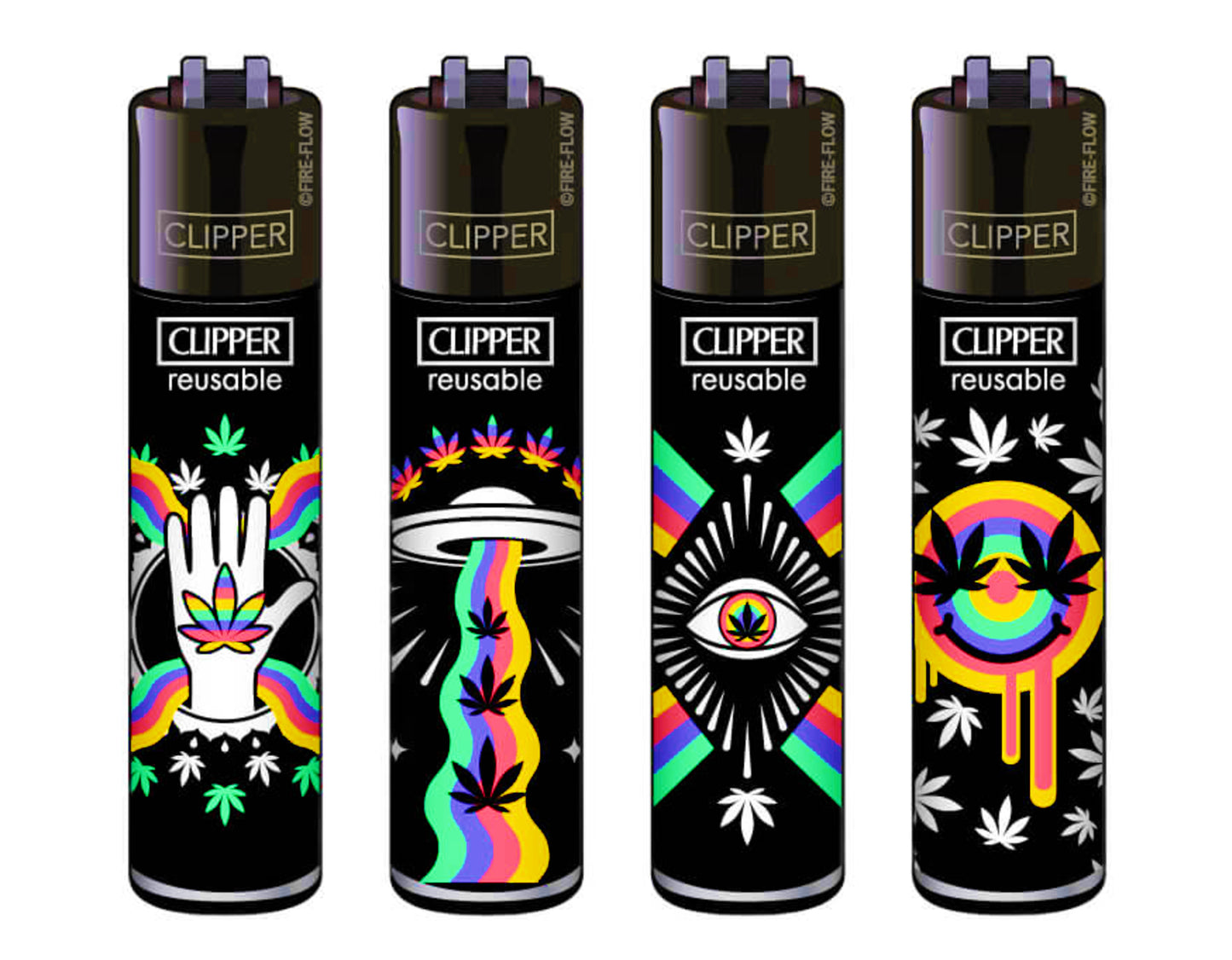 420 Rainbow RARE Clipper Lighters Funny Cool Clippers Lighter Psychedelic Gas