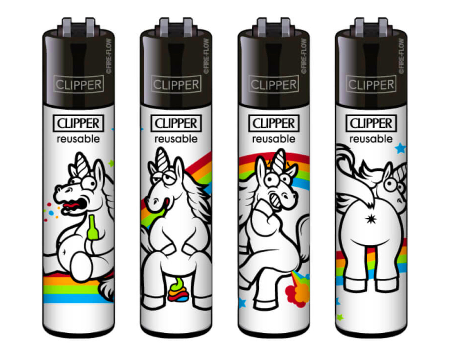 Rainbow Unicorns RARE Clipper Lighters Funny 420 Cool Clippers Lighter Gas