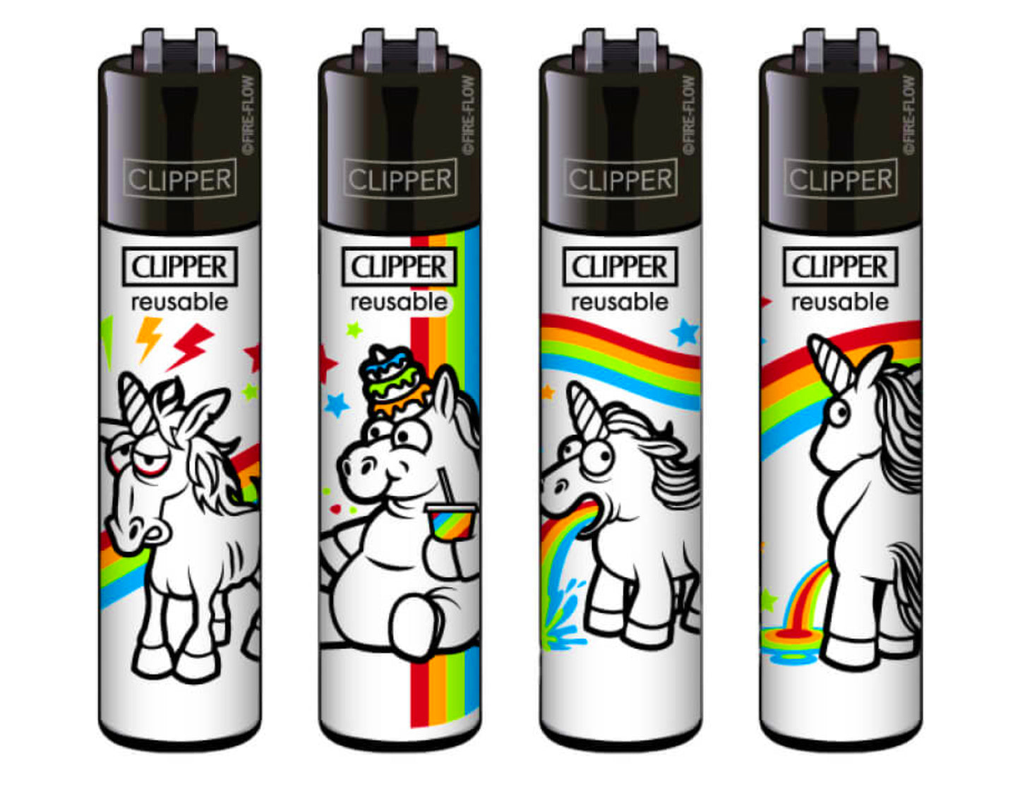 Rainbow Unicorns RARE Clipper Lighters Funny 420 Cool Clippers Lighter Gas