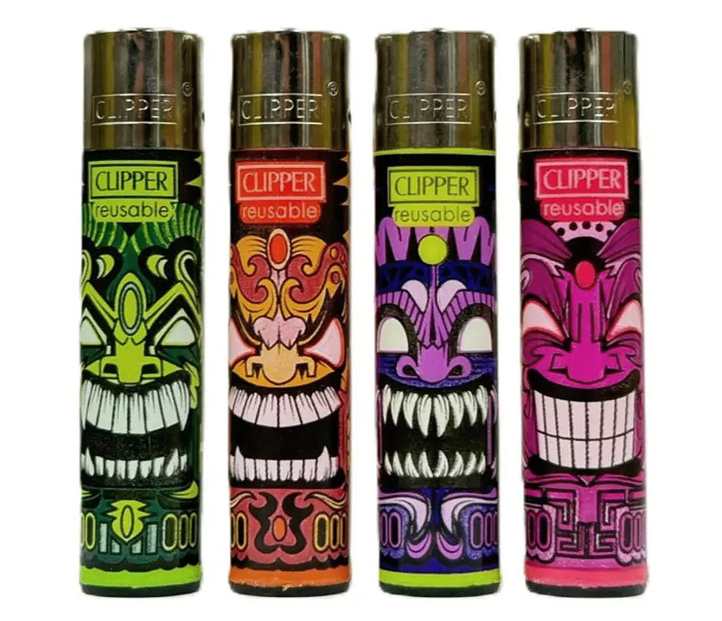 Tiki Totem RARE Clipper Lighters Funny Cool Clippers Colourful Refillable Gas