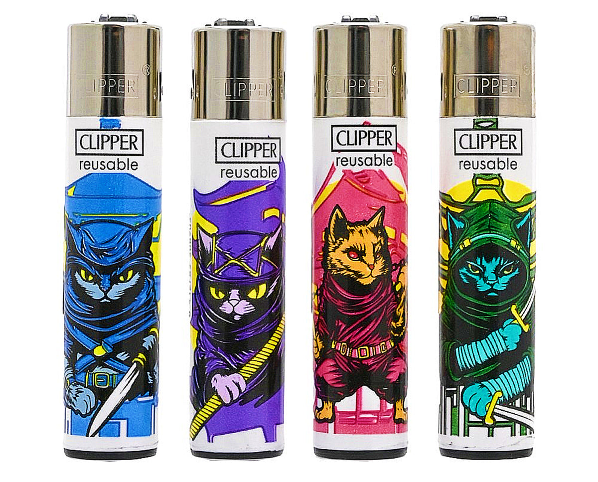 Ninja Cats RARE Clipper Lighters Funny Cool Clippers Lighter Gas Refillable