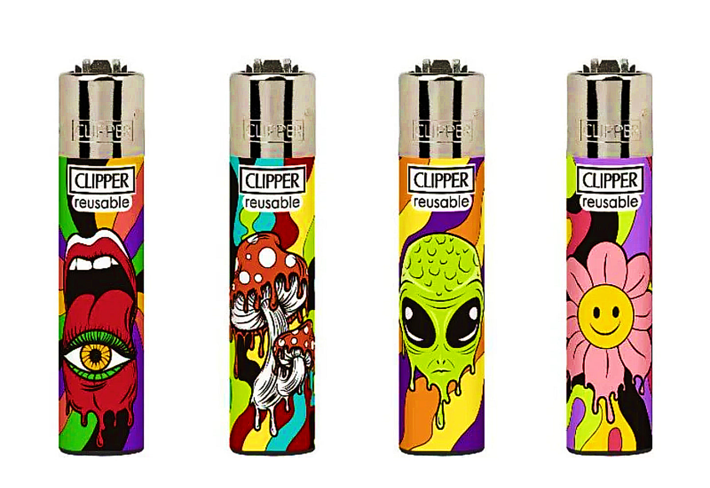 Psychedelic Art Micro Mini Small RARE Clipper Lighters Funny Cool Clippers Gas