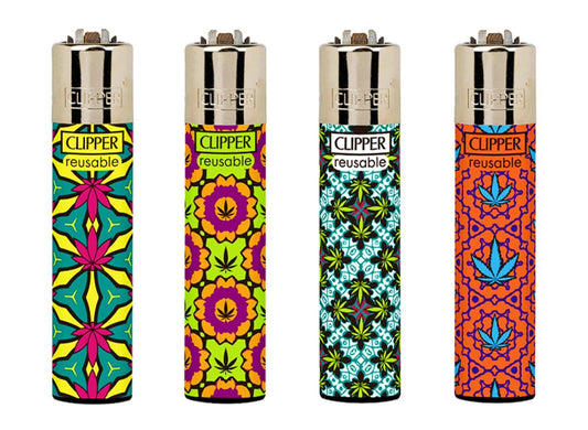 Psychedelic Geometric Weed Patterns RARE Clipper Lighters Cool Clippers Lighter