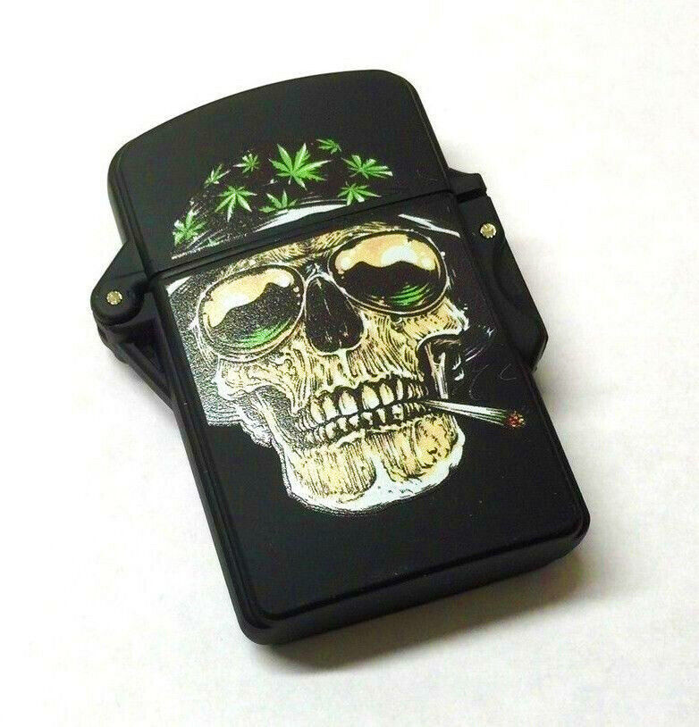 Weed Skulls Windproof Jet Flame Lighter Funny Rare Cool PROF Lighters Zippo