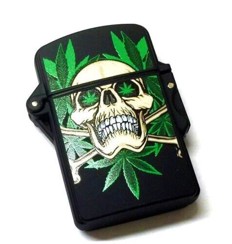 Weed Skulls Windproof Jet Flame Lighter Funny Rare Cool PROF Lighters Zippo