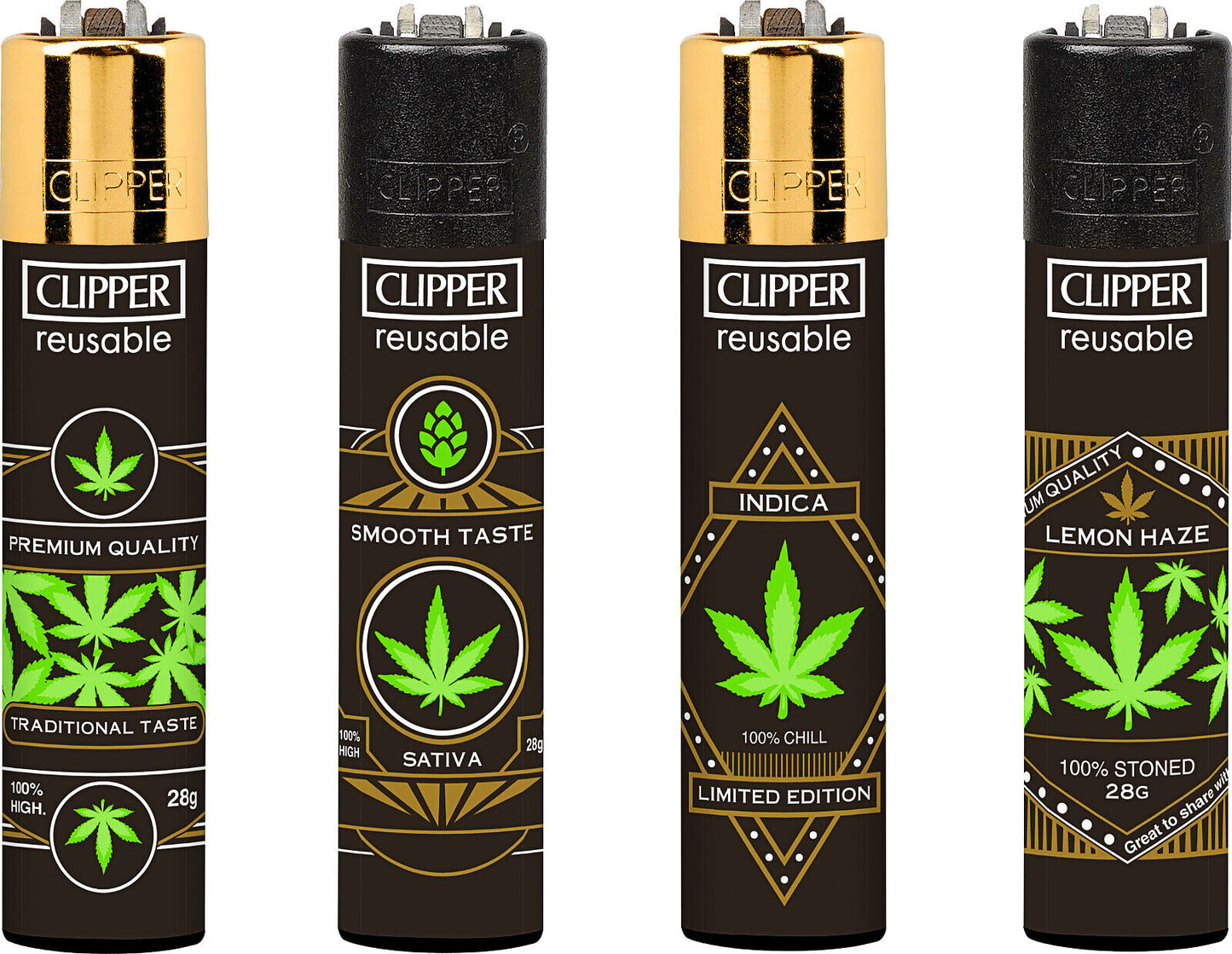 Weed Strains Clipper Lighters Rare Funny Cool Clippers Lighter Gas 420 Stoner