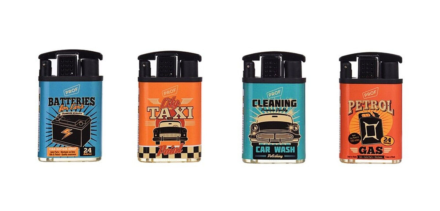 Retro Cars Rare Windproof Jet Flame PROF Lighters Cool Clipper Gas Petrol Taxi