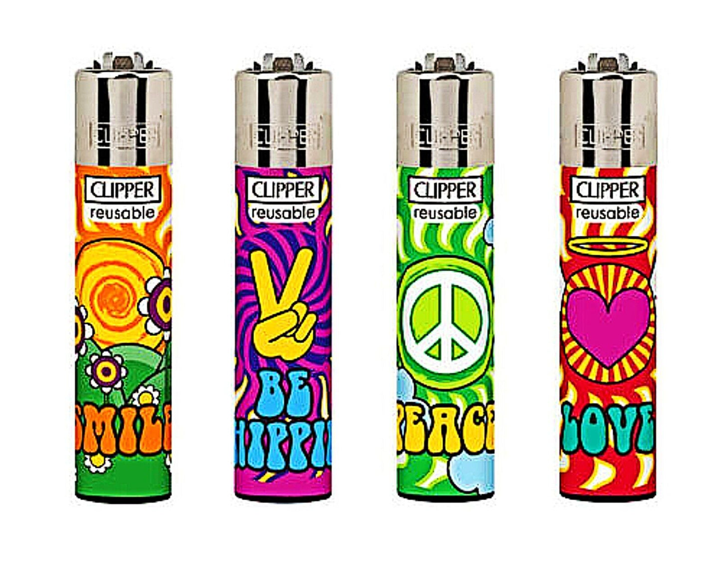 Hippie Love Psychedelic RARE Clippers Lighters Funny 420 Clipper Lighter Hippy