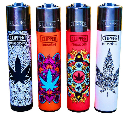 Mandala Leaves RARE Clipper Lighters Ganja 420 Funny Cool Clippers Lighter Gas