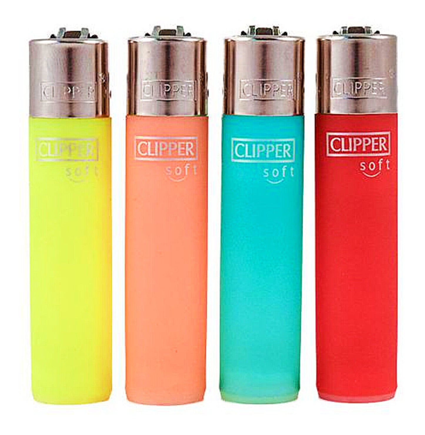 Colourful Translucent Soft Touch Clipper Lighters Gas Refillable Rare