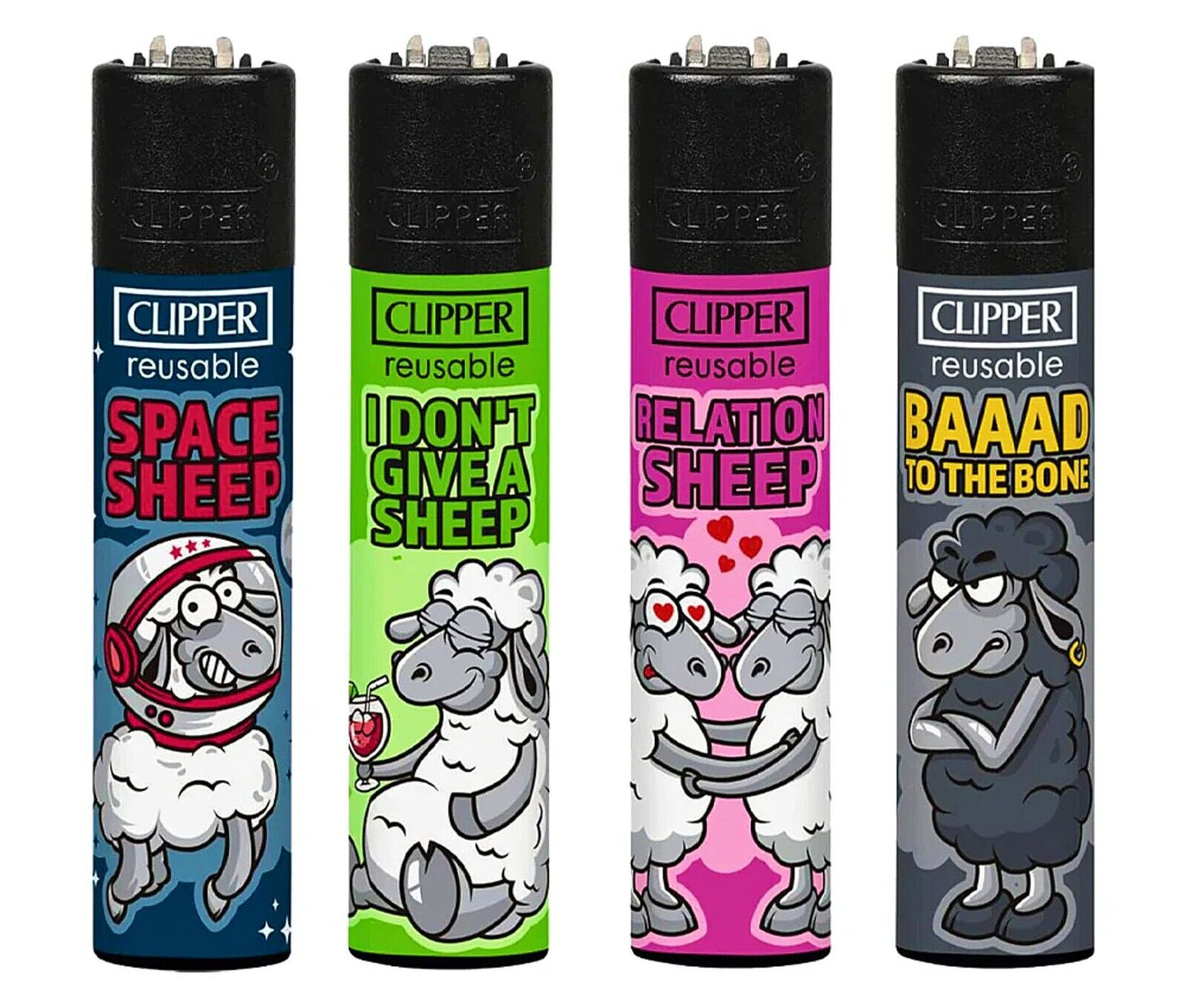 Funny Sheep RARE Clipper Lighters Funny Cool Clippers Lighter 420 Refillable Gas