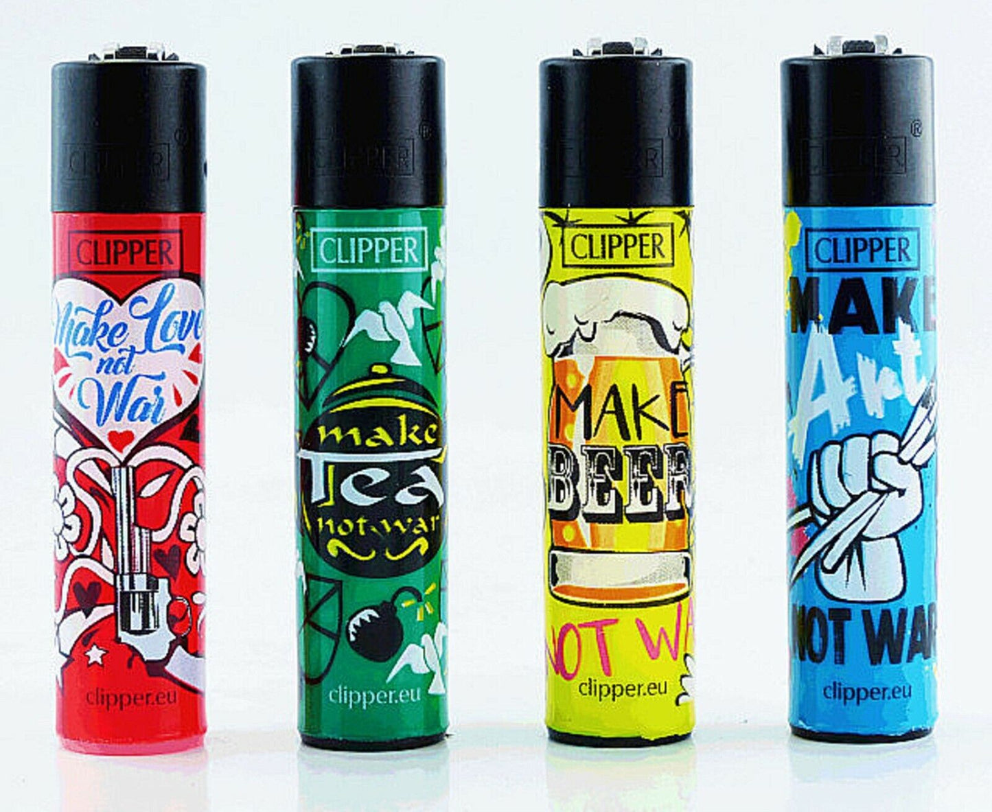 Make Not War Rare Peace Clipper Lighters Hippy 420 Cool Clippers Lighter Gas