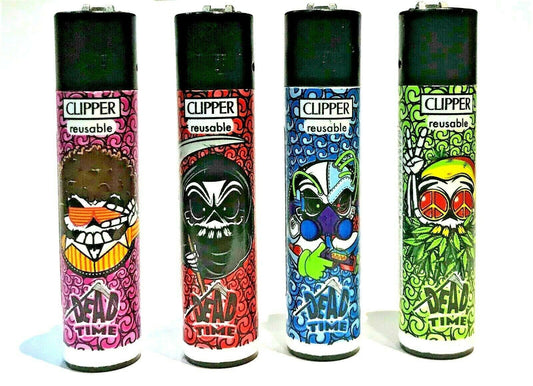 Dead Time Skulls Rare Clipper Lighters 420 Grim Reaper Funny Cool Clippers Gas