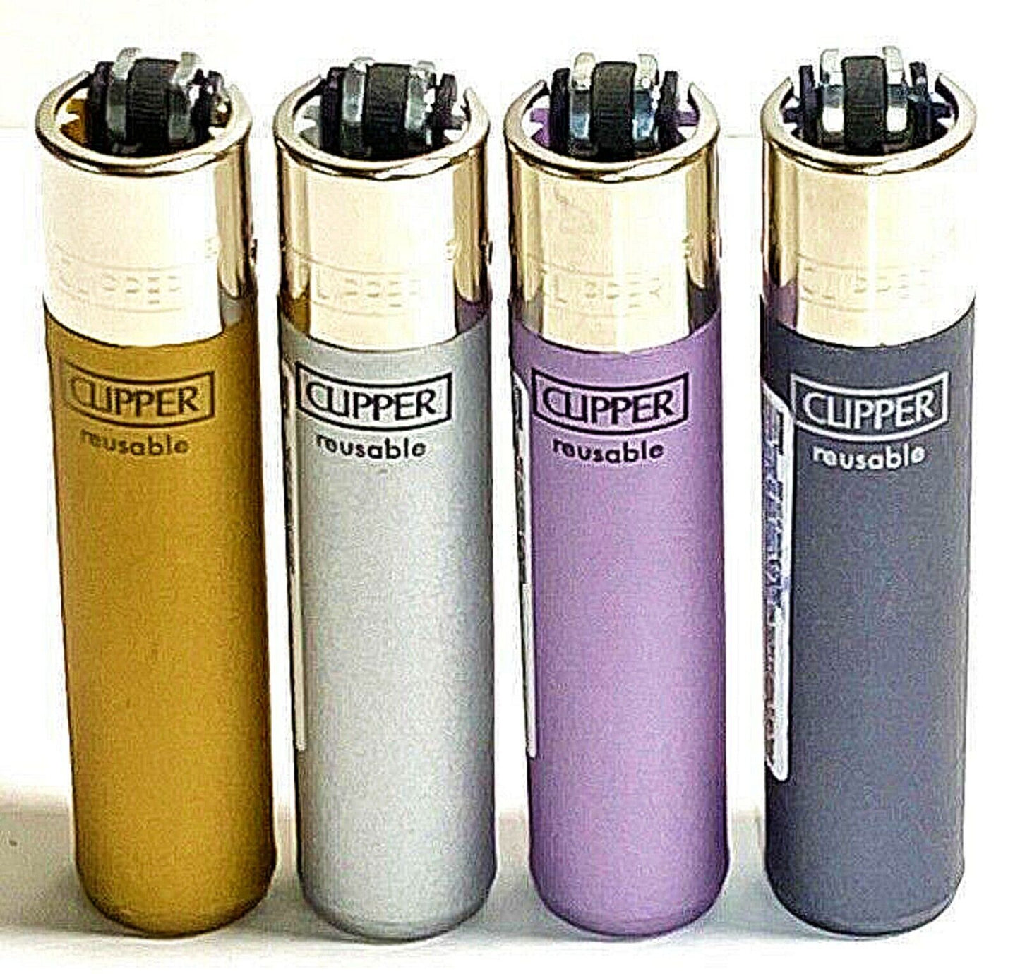 Rare Metallic Clipper Lighters 420 Cool Lighter Clippers Refillable Gas Gold