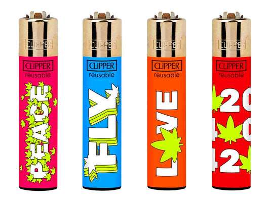 Hippie Words RARE Clipper Lighters Graffiti Funny Cool Clippers Lighter Gas 420