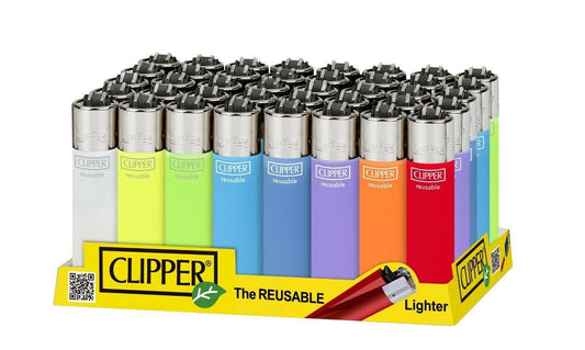 4 x Pastel Coloured Clear Clipper Lighters Funny Cool Lighter Rare Clippers Gas