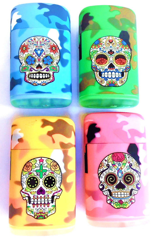 Mexican Sugar Skull Camo Windproof Jet Flame Camouflage Lighter Zippo Prof Gas