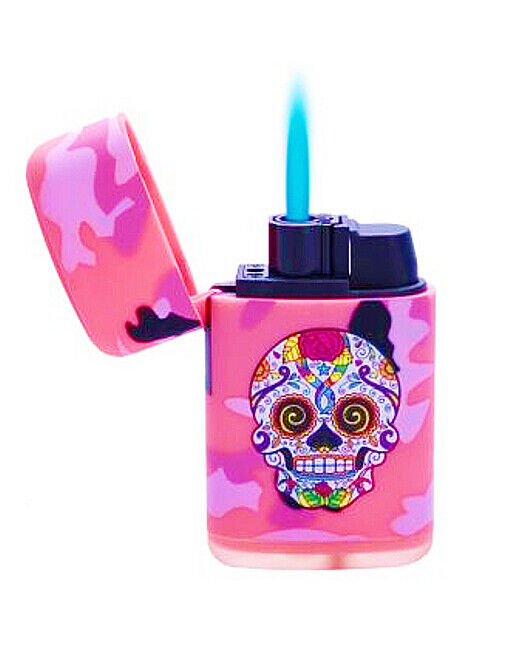 Mexican Sugar Skull Camo Windproof Jet Flame Camouflage Lighter Zippo Prof Gas