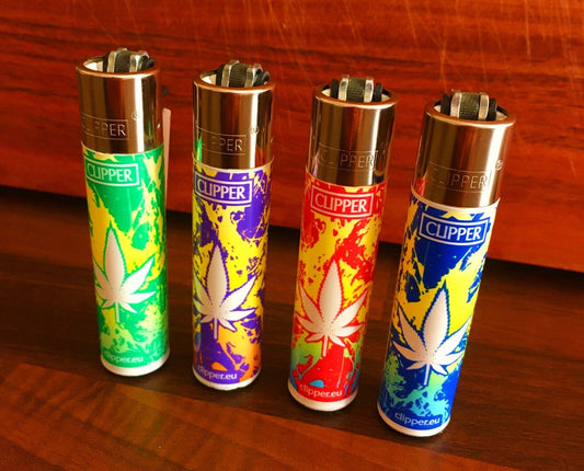 Tie Dye Leaves RARE Clipper Lighters Colourful Clippers Lighter Graffiti Gas