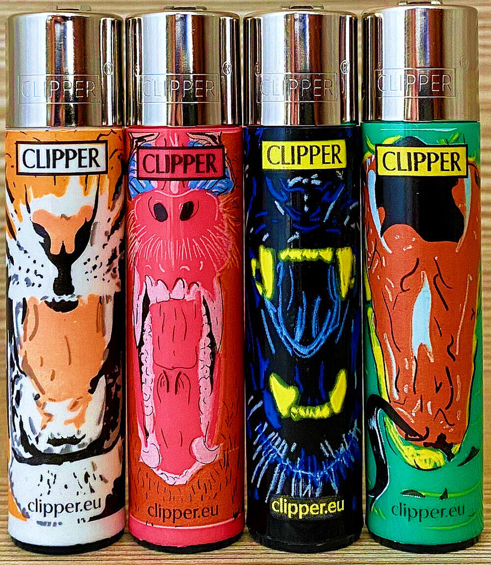 Animal Mouths RARE Clipper Lighters Cool Funny Tiger Baboon Panther Snake Gas