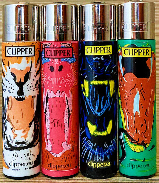 Animal Mouths RARE Clipper Lighters Cool Funny Tiger Baboon Panther Snake Gas