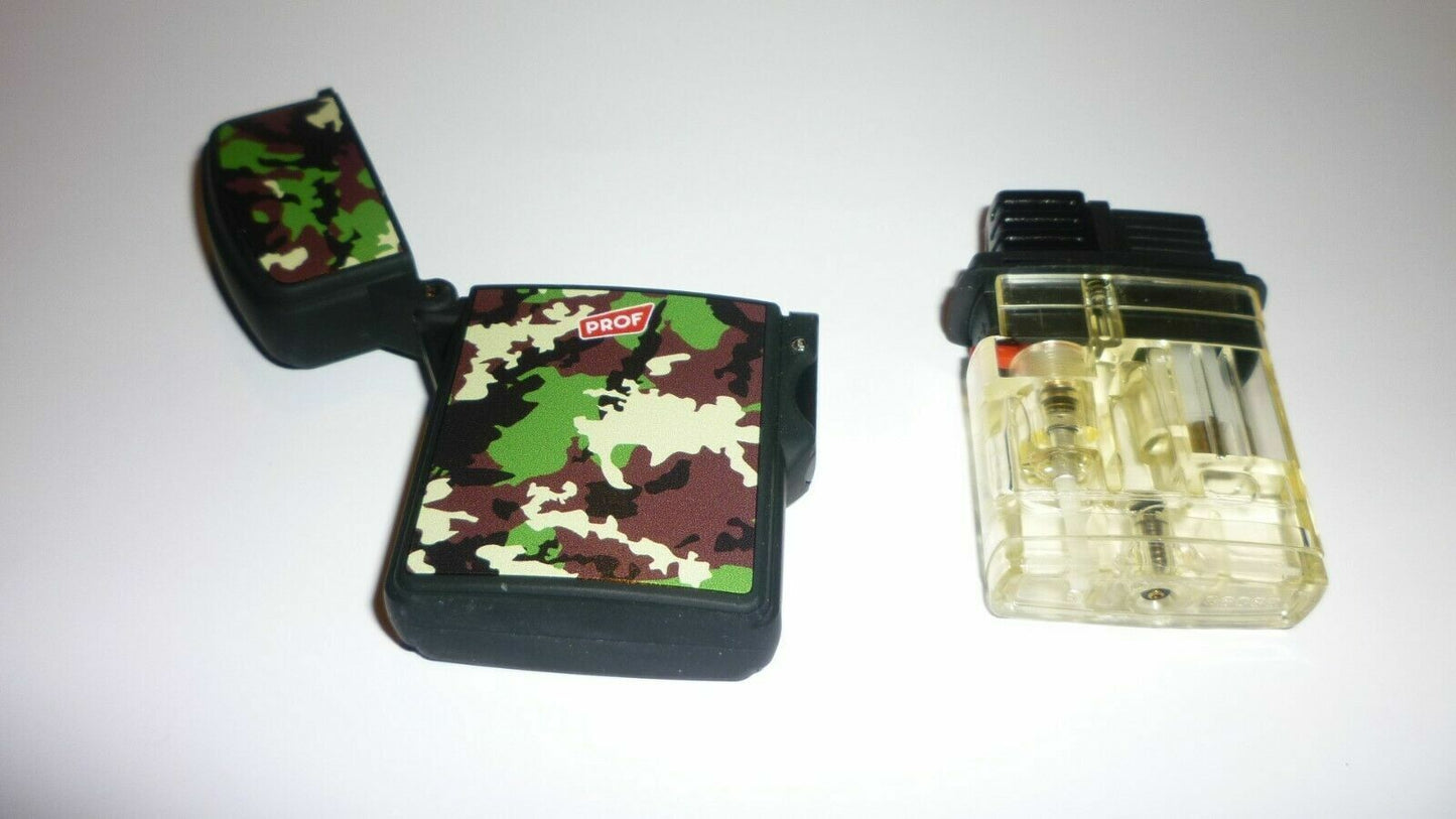 Camo PROF Windproof Jet Flame Lighter Camouflage Cool Rare Clipper Zippo Gas