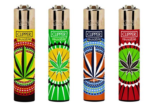 Circle Leaves Clipper Lighters Colourful Rare Gas Unique Funny Cool Clippers Lighter Refillable Patterned