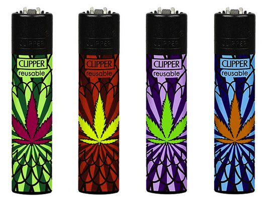 Hypnotic Ganja Leaf RARE Clipper Lighters Weed Funny Cool Clippers Lighter Gas